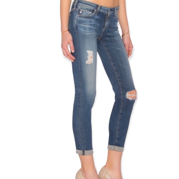 AG Distressed The Stilt Roll-Up - Cigarette Roll-Up Jeans - 28 - Picture 11 of 11